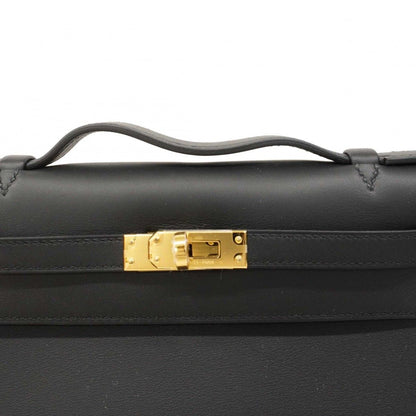 Hermes Handbag Pochette Kelly Swift Black Gold — view 6