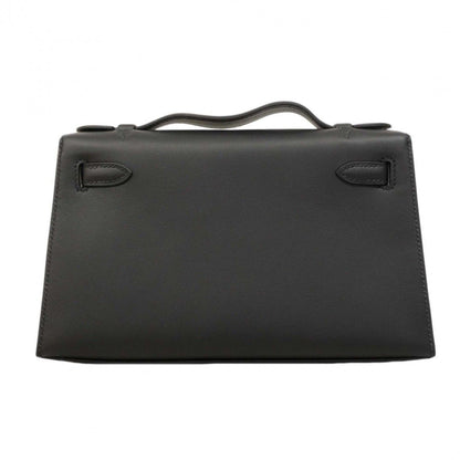 Hermes Handbag Pochette Kelly Swift Black Gold — view 7