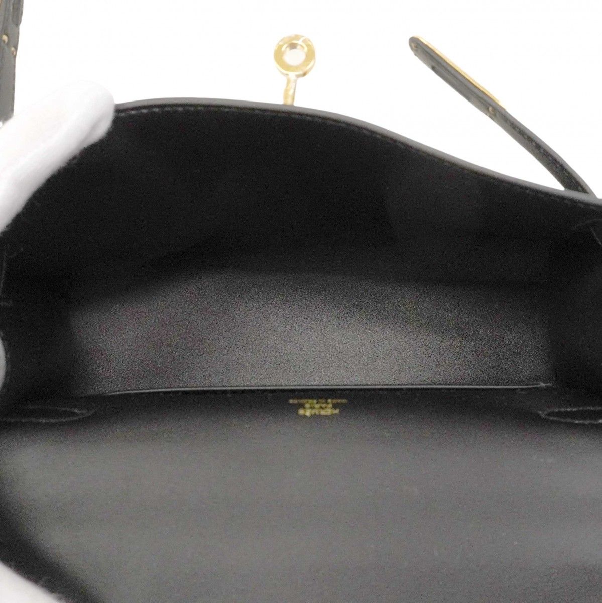 Hermes Handbag Pochette Kelly Swift Black Gold — view 4