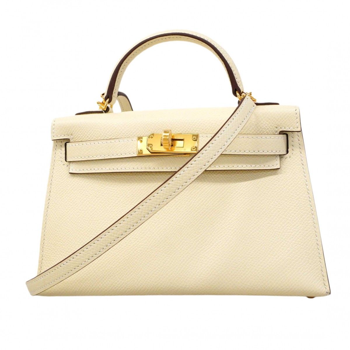 Hermes Handbag Mini Kelly 2 Veau Epsom Nata Gold 2-Way Bag