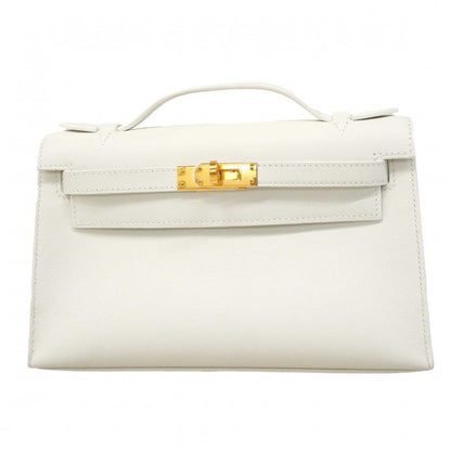 Hermes Handbag Pochette Kelly Swift New White Gold