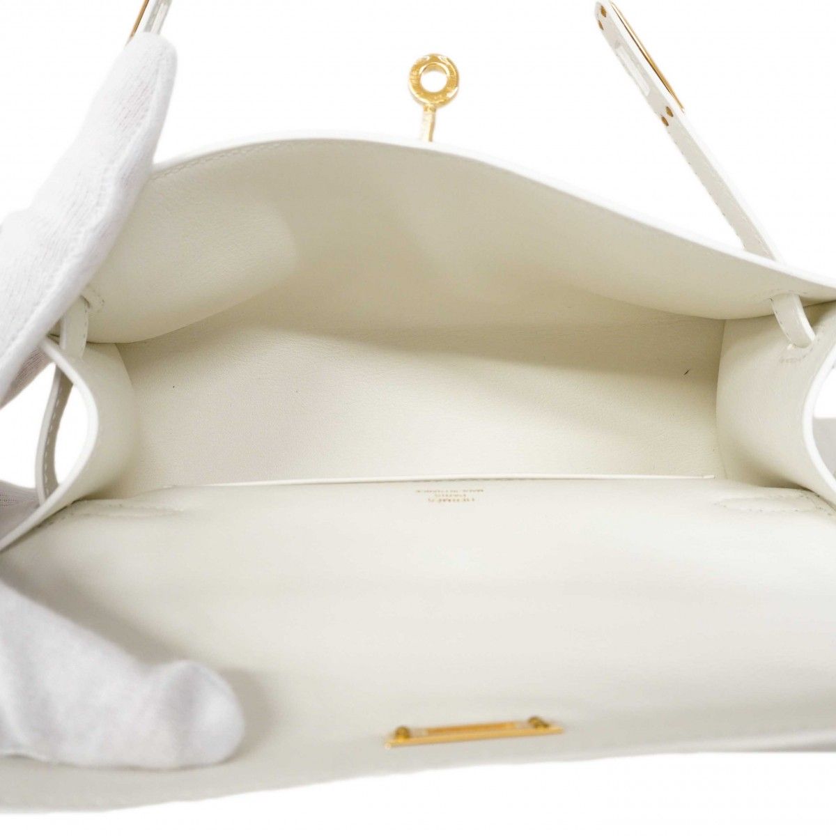 Hermes Handbag Pochette Kelly Swift New White Gold — view 4
