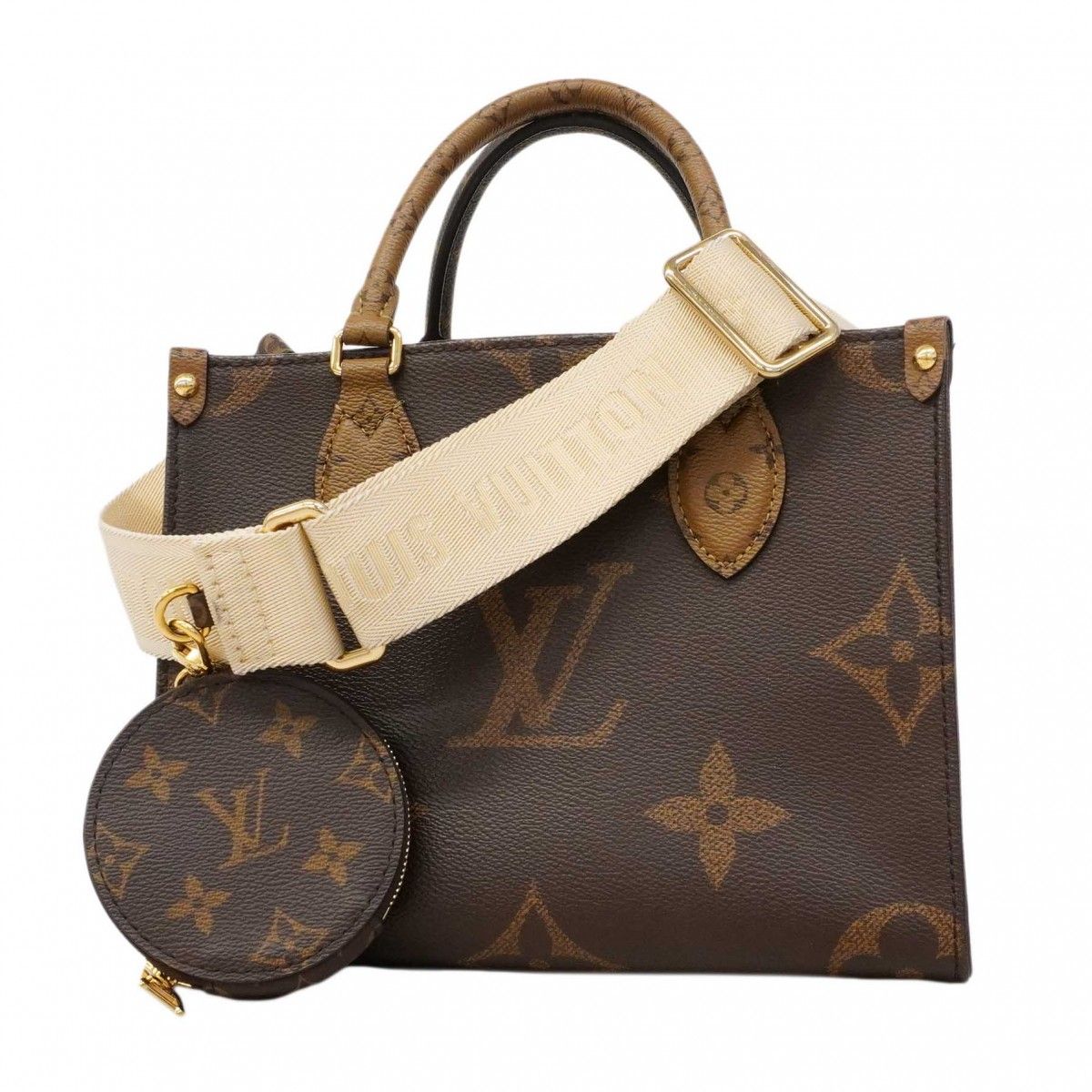 Louis Vuitton Handbag Monogram Giant Reverse On The Go PM Brown 2-Way Bag