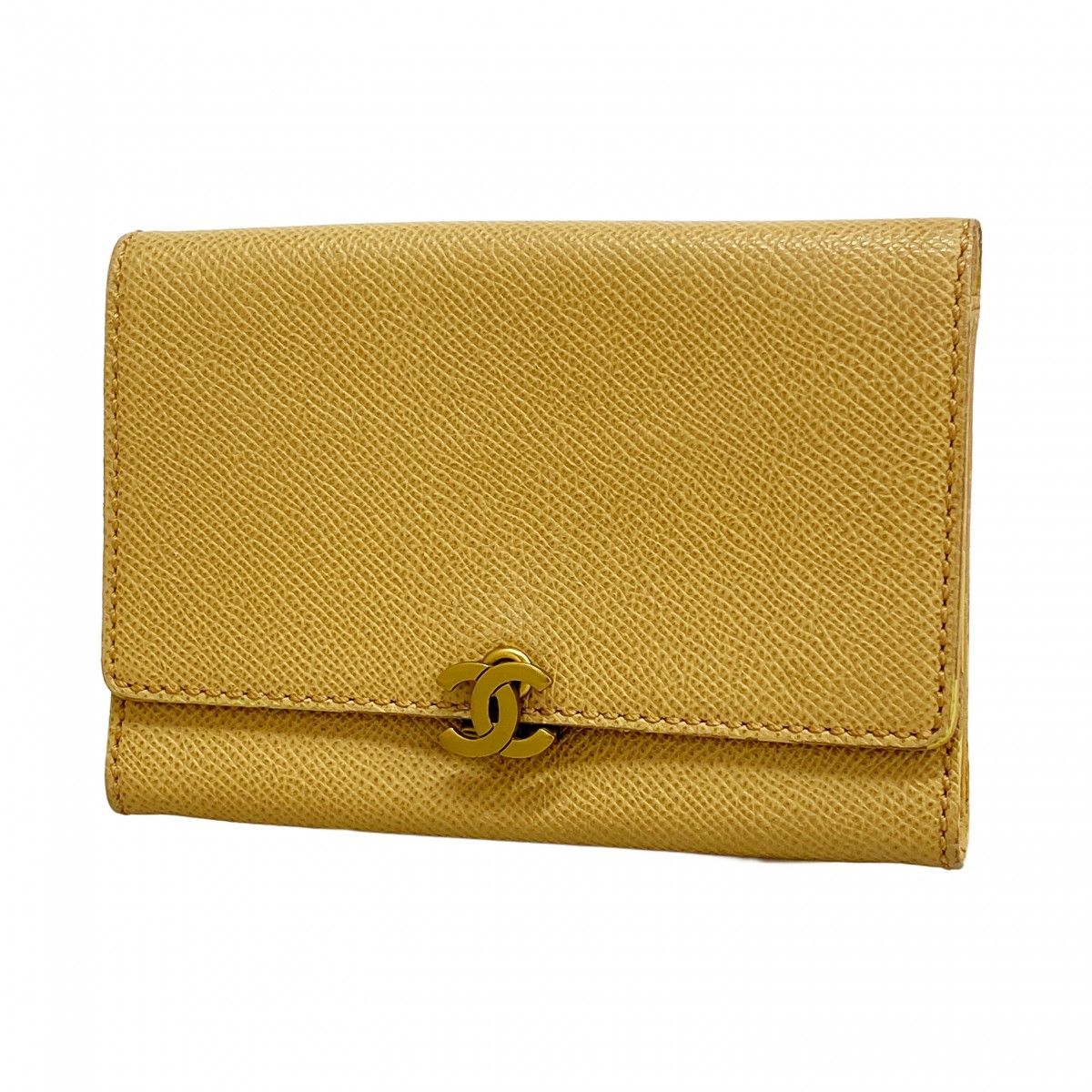 Chanel Wallet Caviar Leather Brown Gold