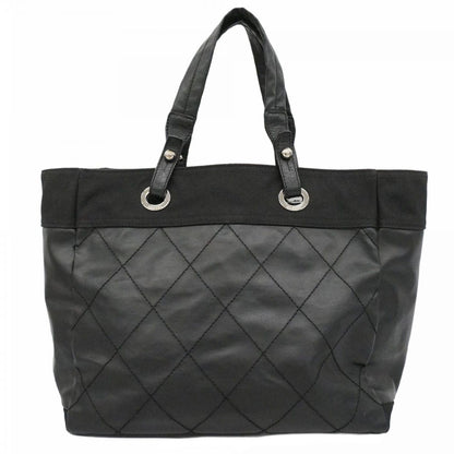 Chanel Tote Paris Biarritz Canvas Black Silver