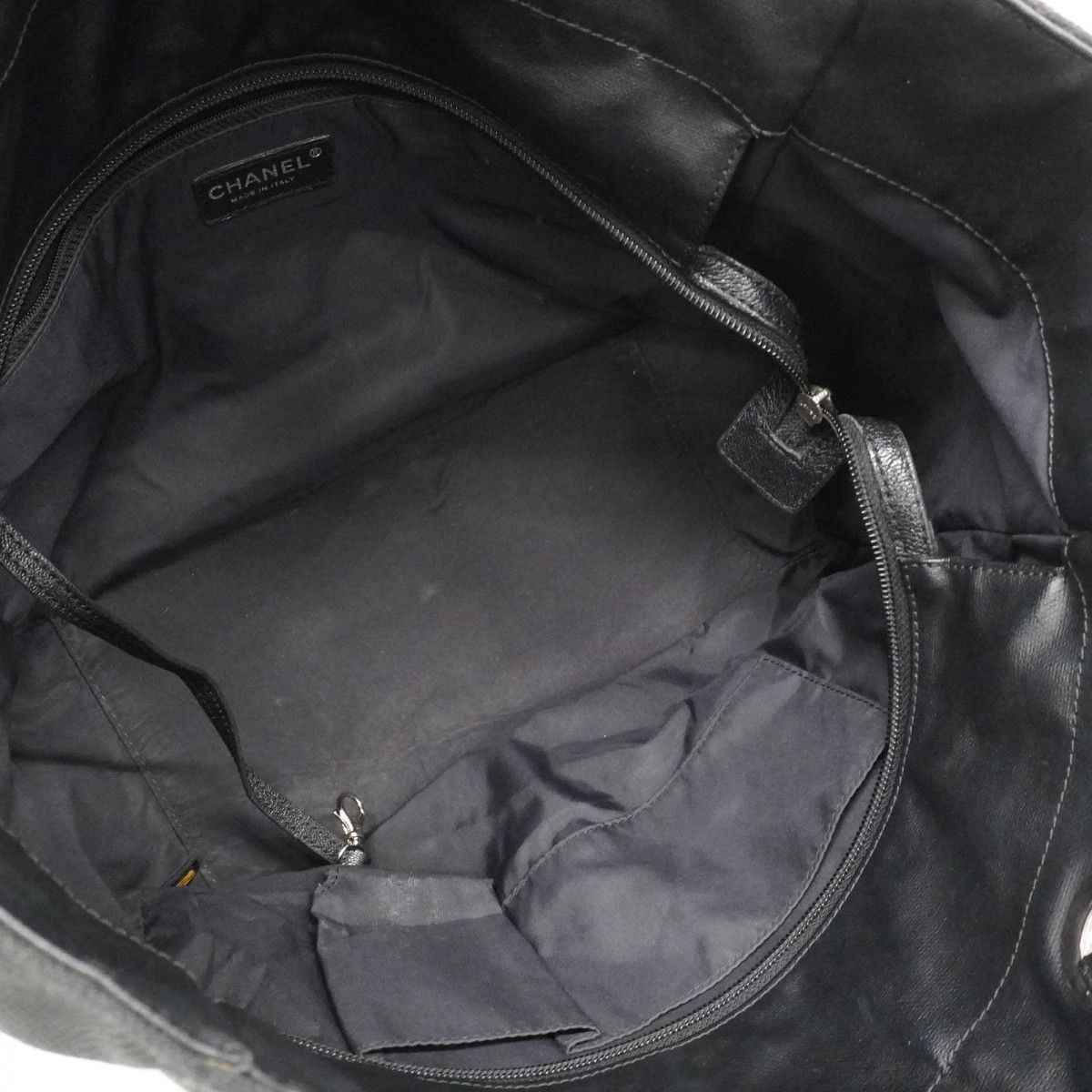 Chanel Tote Paris Biarritz Canvas Black Silver — view 4