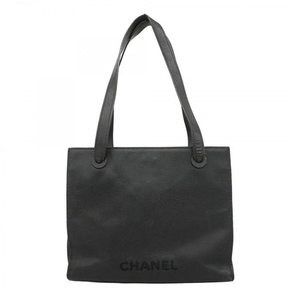 Chanel Shoulder Bag Caviar Leather Black Gold