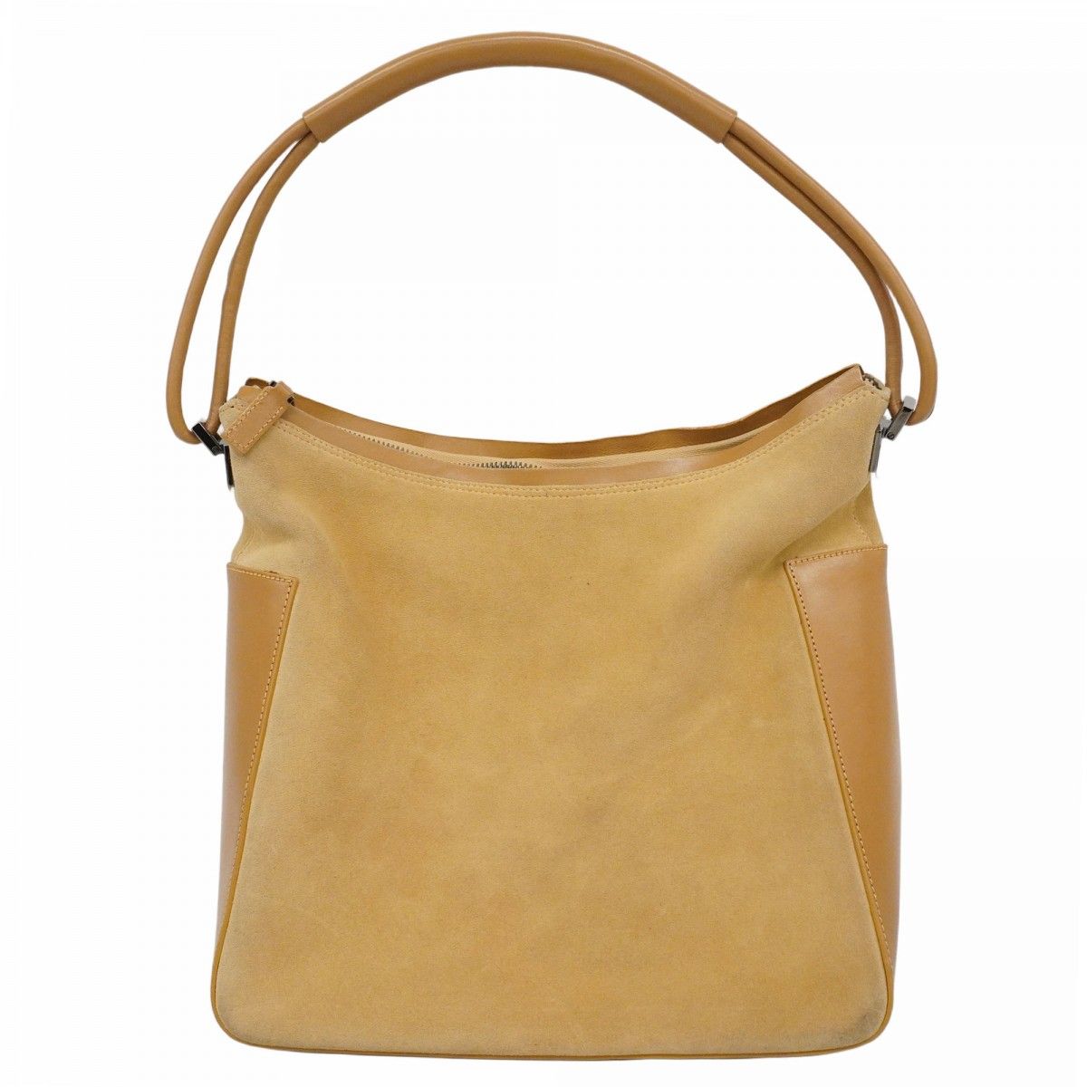 Gucci Shoulder Bag 001 Suede Leather Brown Silver