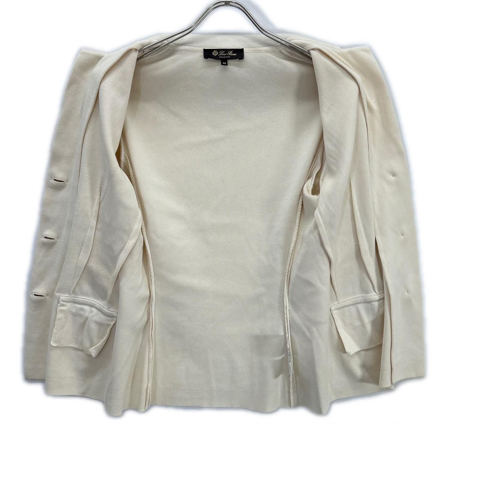 Loro Piana Ivory Silk Cotton Tailored Jacket 42 — view 3
