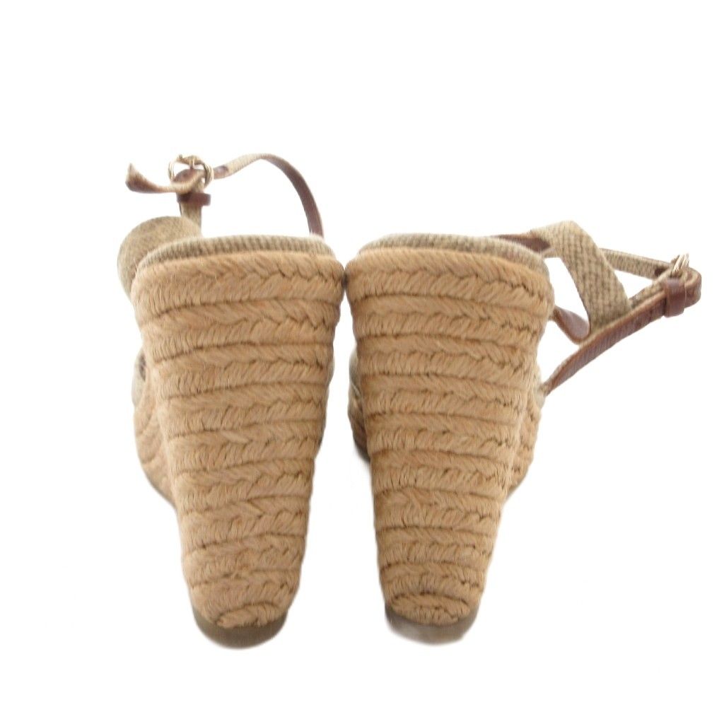 Gucci Sandals Wedge Sole Strap Outsole GG Logo 35 Beige — view 5
