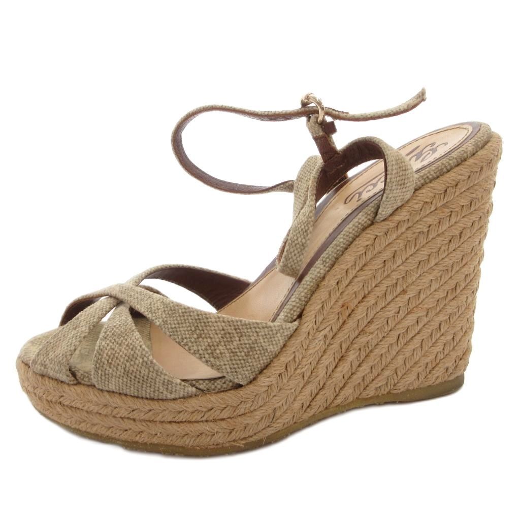 Gucci Sandals Wedge Sole Strap Outsole GG Logo 35 Beige — view 2