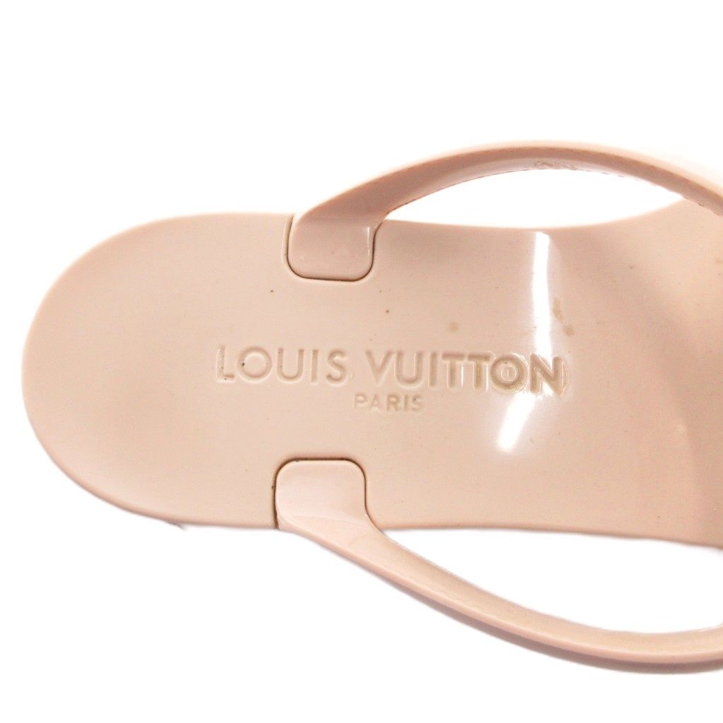 Louis Vuitton Sandals Flat Ribbon LV Logo Gold Color 36 Pink — view 7
