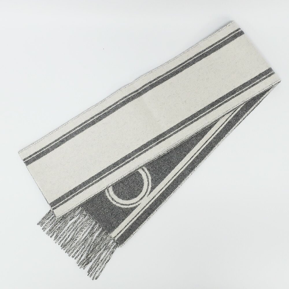 Hermes Heaven Scarf Band de Repo Cashmere Griff Flannel Yvoir Fringe Shawl — view 2