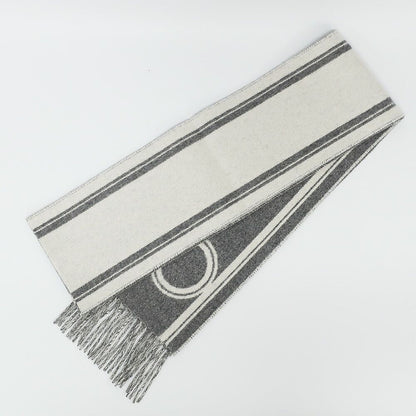 Hermes Heaven Scarf Band de Repo Cashmere Griff Flannel Yvoir Fringe Shawl — view 2