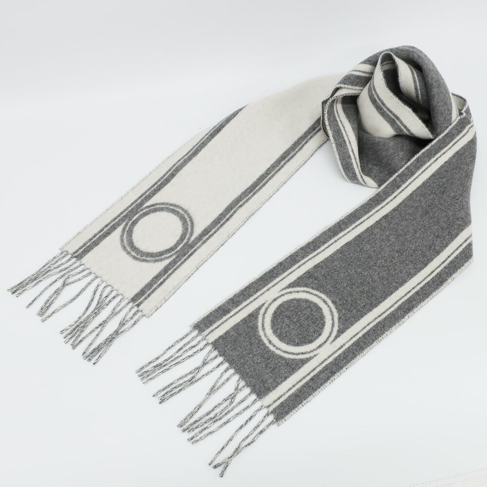 Hermes Heaven Scarf Band de Repo Cashmere Griff Flannel Yvoir Fringe Shawl — view 9