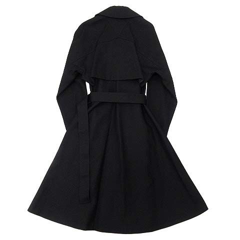 Bottega Veneta Long Trench Coat Triangle Buckle Black 36 — view 2
