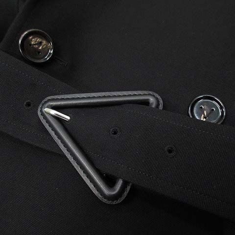 Bottega Veneta Long Trench Coat Triangle Buckle Black 36 — view 4