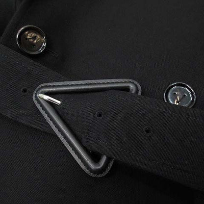 Bottega Veneta Long Trench Coat Triangle Buckle Black 36 — view 4