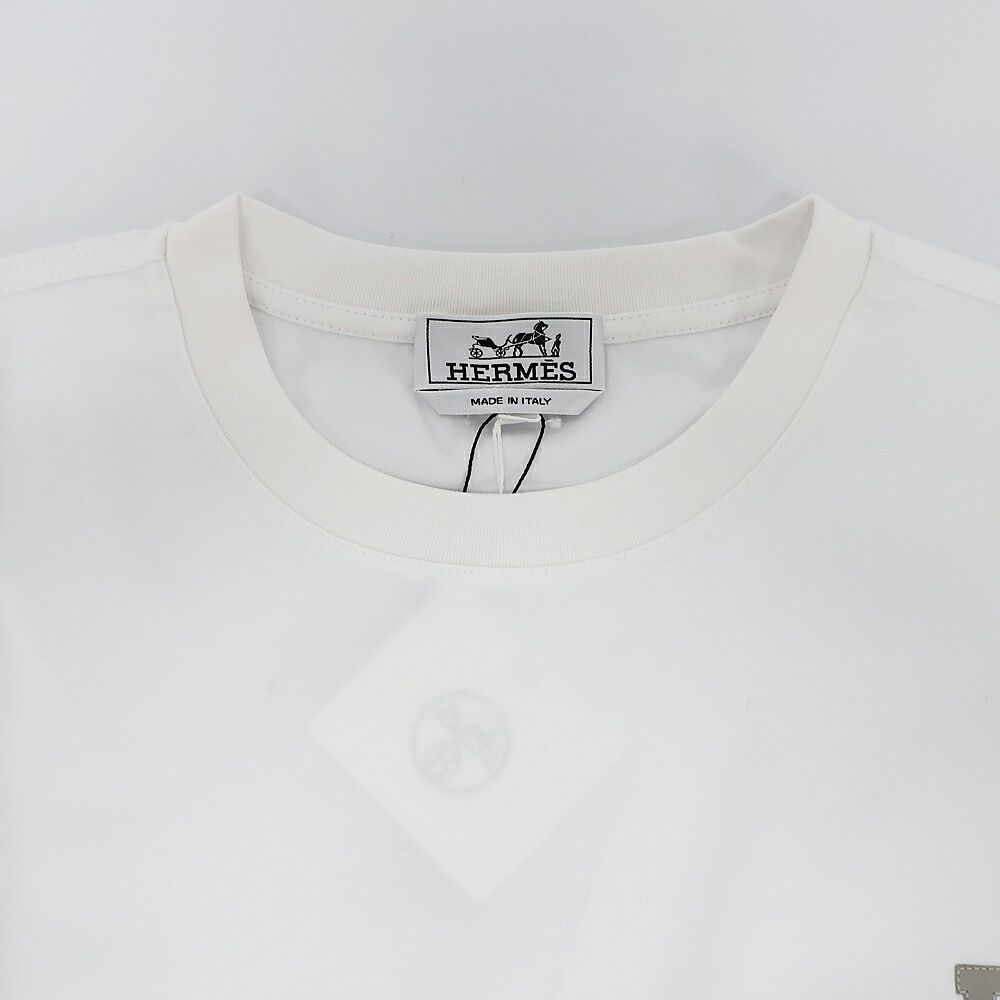 Hermes Ten T-Shirt Mini Leather Patch Logo XL Cotton Short Sleeve Top — view 4