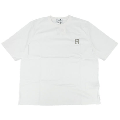 Hermes Ten T-Shirt Mini Leather Patch Logo XL Cotton Short Sleeve Top