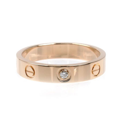 Cartier 18k Pink Gold Mini Love Diamond Ring — view 3