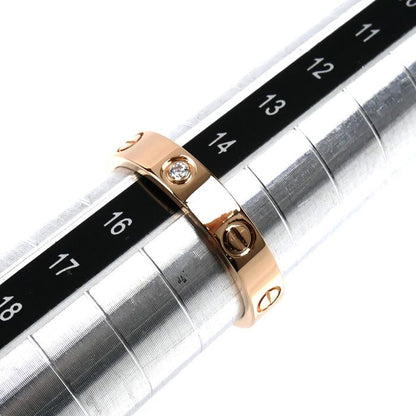 Cartier 18k Pink Gold Mini Love Diamond Ring — view 6