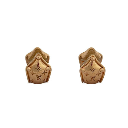 Louis Vuitton Earrings Book le Reille Dome Clip Nanogram Pink Gold — view 2
