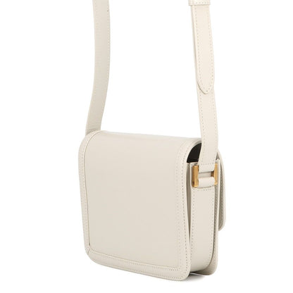 Saint Laurent Paris Shoulder Bag Solferino Small Satchel Leather White — view 2