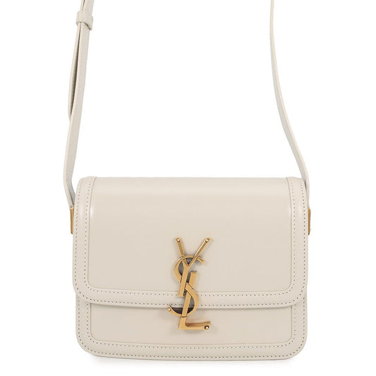 Saint Laurent Paris Shoulder Bag Solferino Small Satchel Leather White