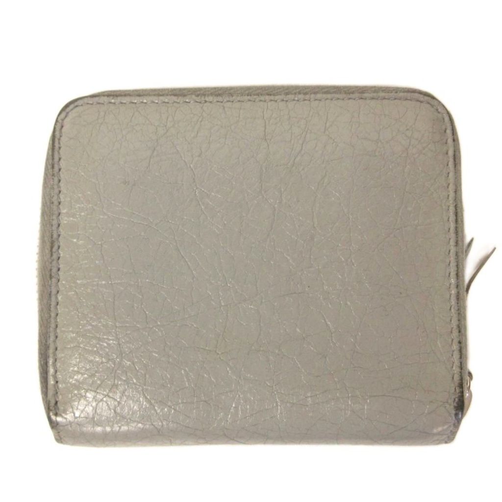 Balenciaga Classic Wallet Leather Bifold Zip Around Coin Purse Bill Gray — view 2