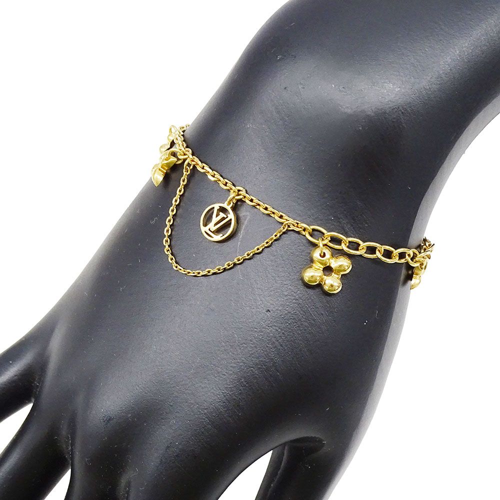 Louis Vuitton Bracelet Metal Blue Mining Gold Logo — view 7