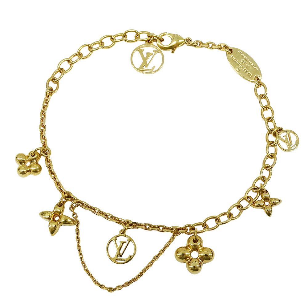 Louis Vuitton Bracelet Metal Blue Mining Gold Logo