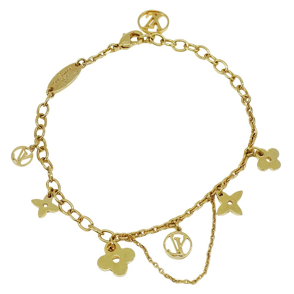 Louis Vuitton Bracelet Metal Blue Mining Gold Logo — view 2