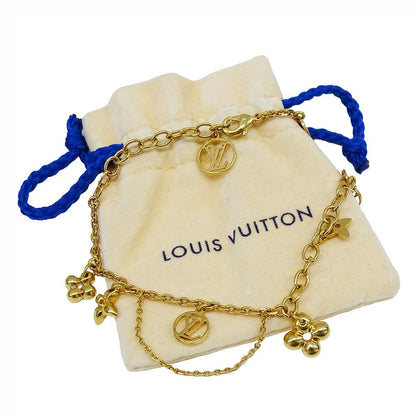 Louis Vuitton Bracelet Metal Blue Mining Gold Logo — view 4