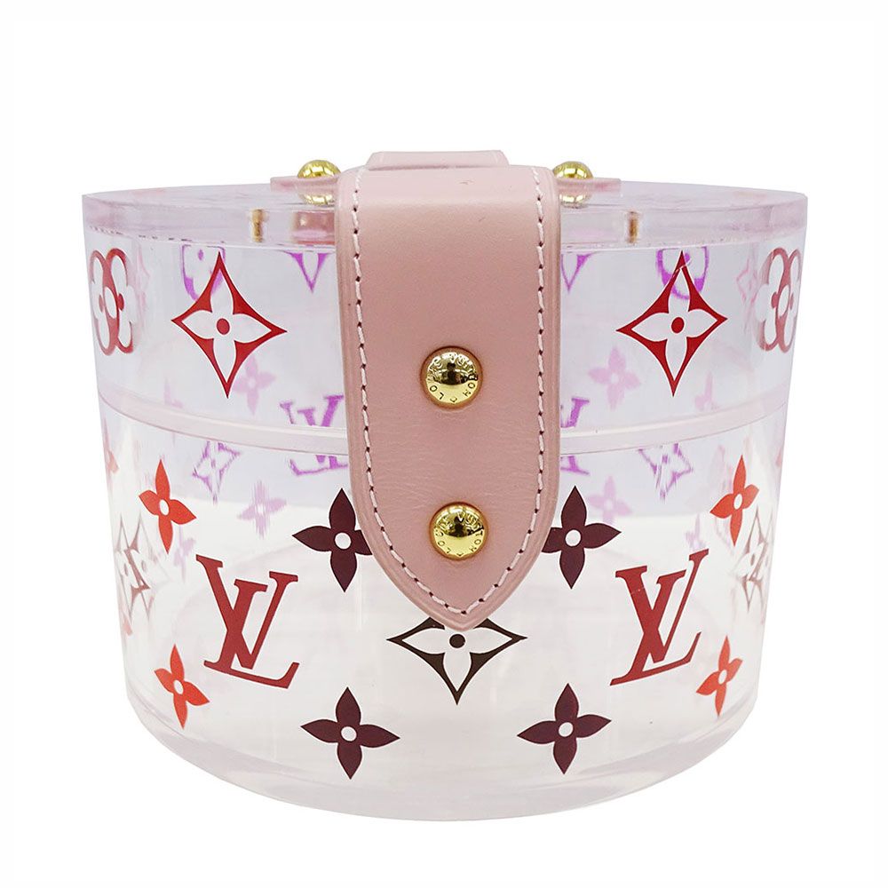 Louis Vuitton Acrylic Leather Monogram Boite Scott Pink Transparent Case Makeup — view 2