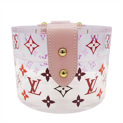 Louis Vuitton Acrylic Leather Monogram Boite Scott Pink Transparent Case Makeup — view 2