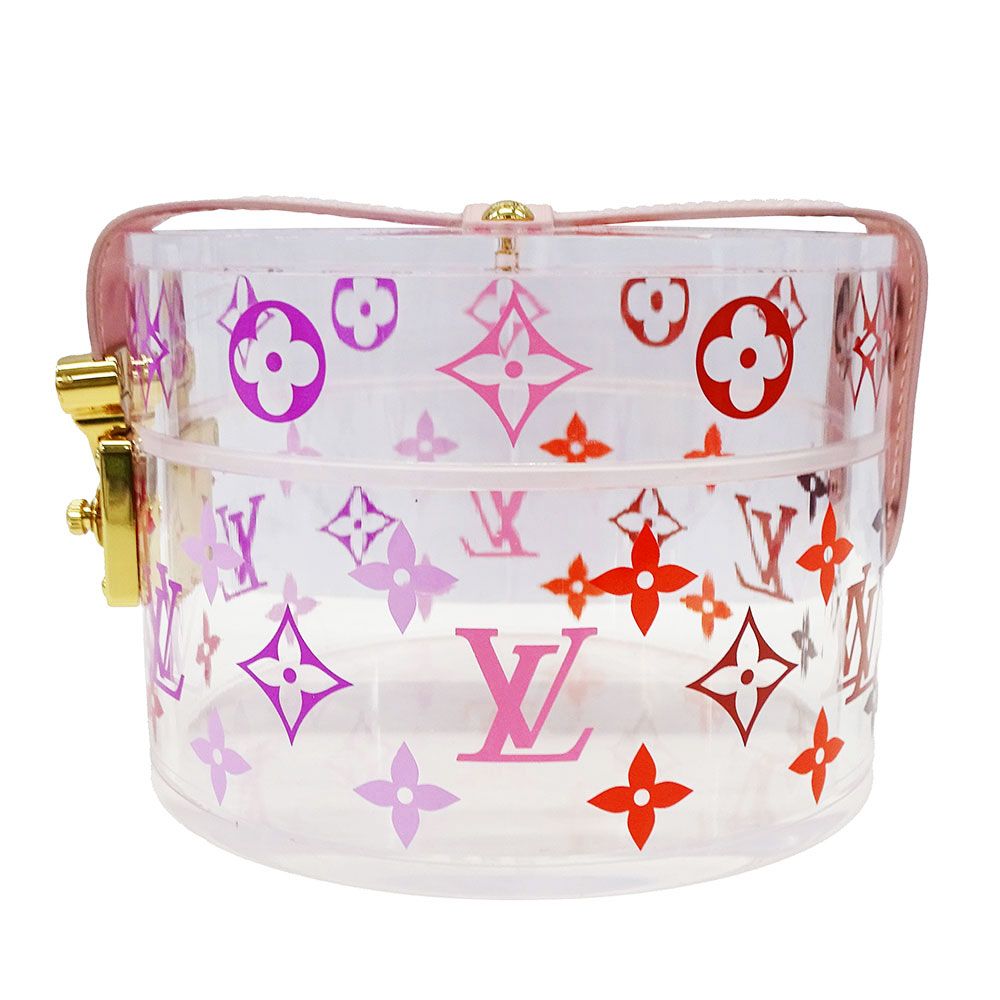 Louis Vuitton Acrylic Leather Monogram Boite Scott Pink Transparent Case Makeup — view 3