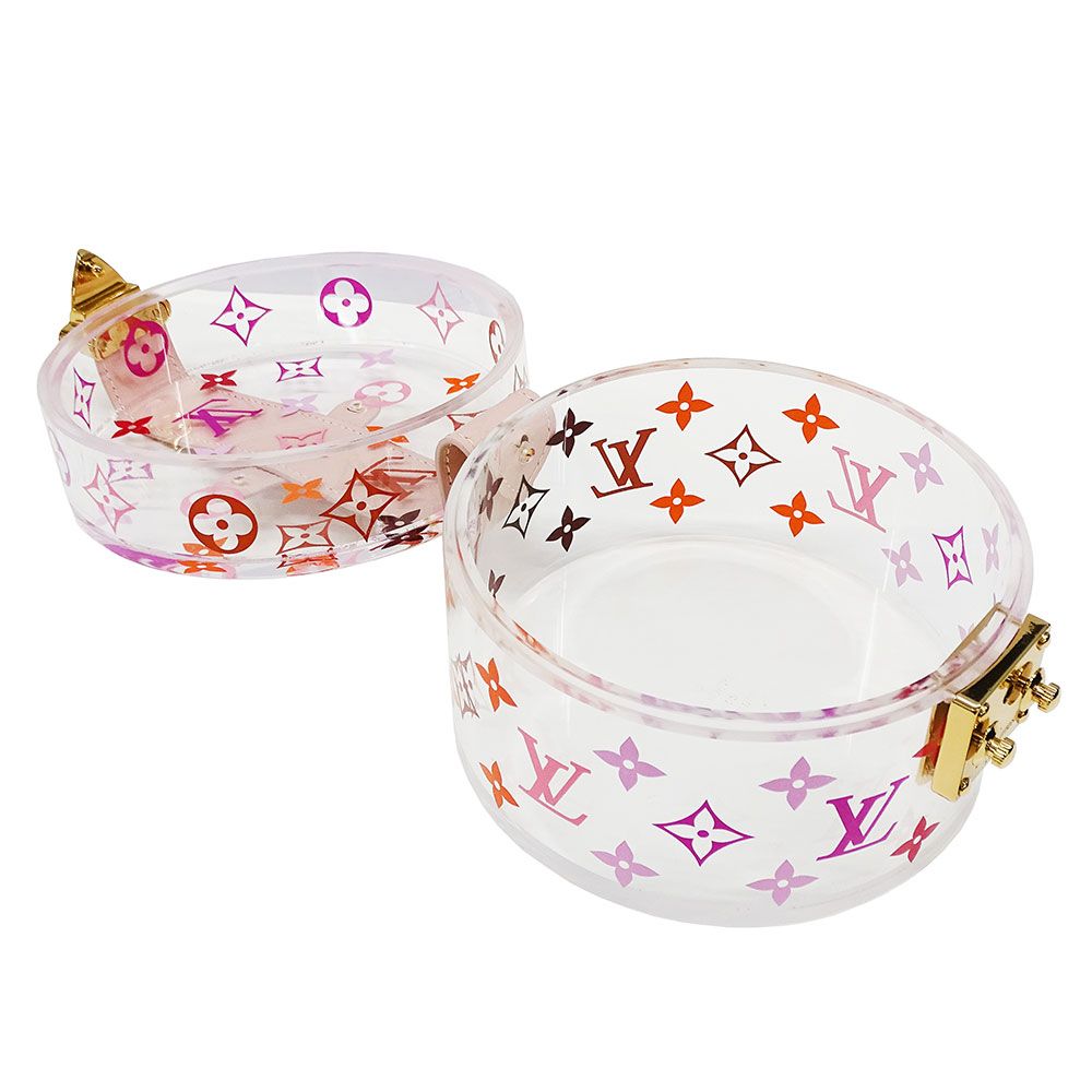 Louis Vuitton Acrylic Leather Monogram Boite Scott Pink Transparent Case Makeup — view 5