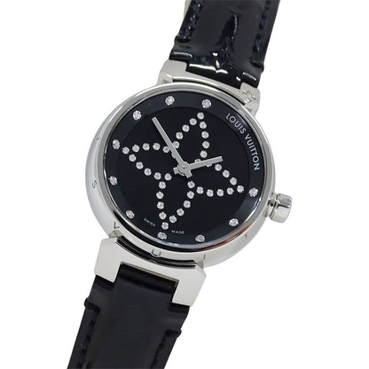 Louis Vuitton Watch Tambour Forever Diamond Quartz Stainless Steel Leather