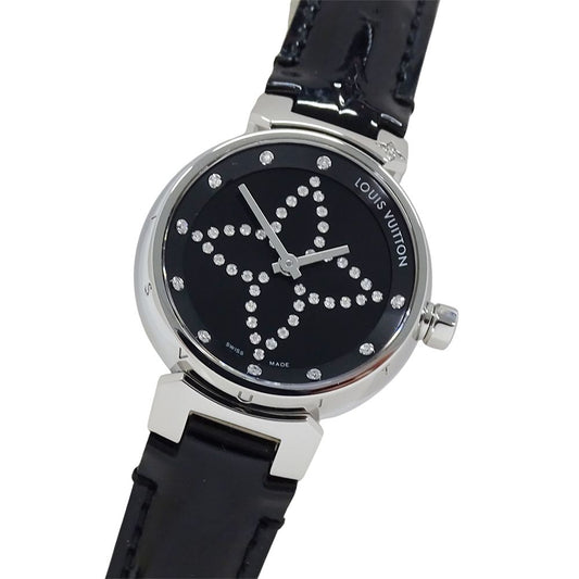 Louis Vuitton Watch Tambour Forever Diamond Quartz Stainless Steel Leather