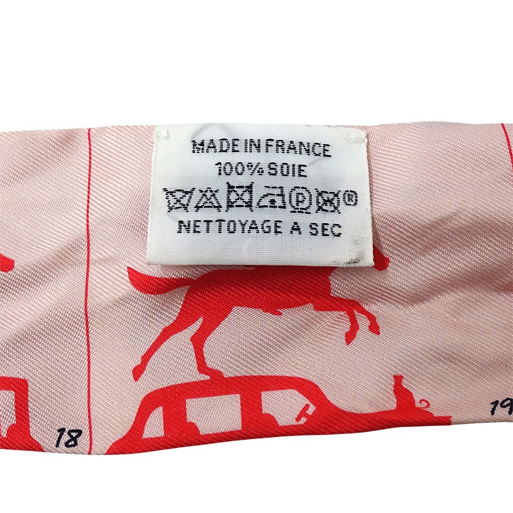Hermes Scarf Twilly Silk Pink Horse Car — view 5