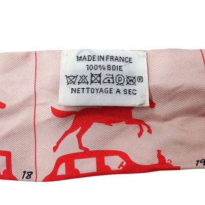 Hermes Scarf Twilly Silk Pink Horse Car — view 5