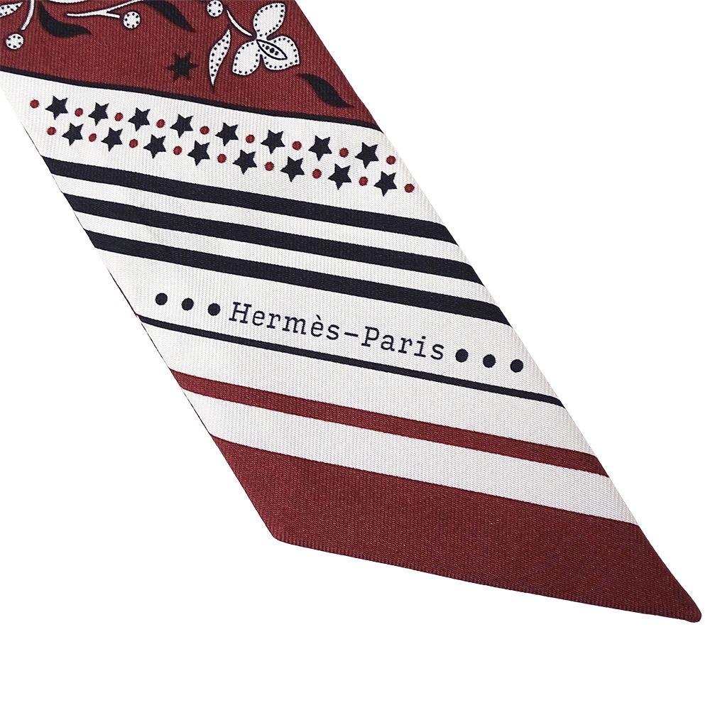 Hermes Scarf Twill Festival Des Amazones Amazon Silk Bourgogne Bordeaux — view 4