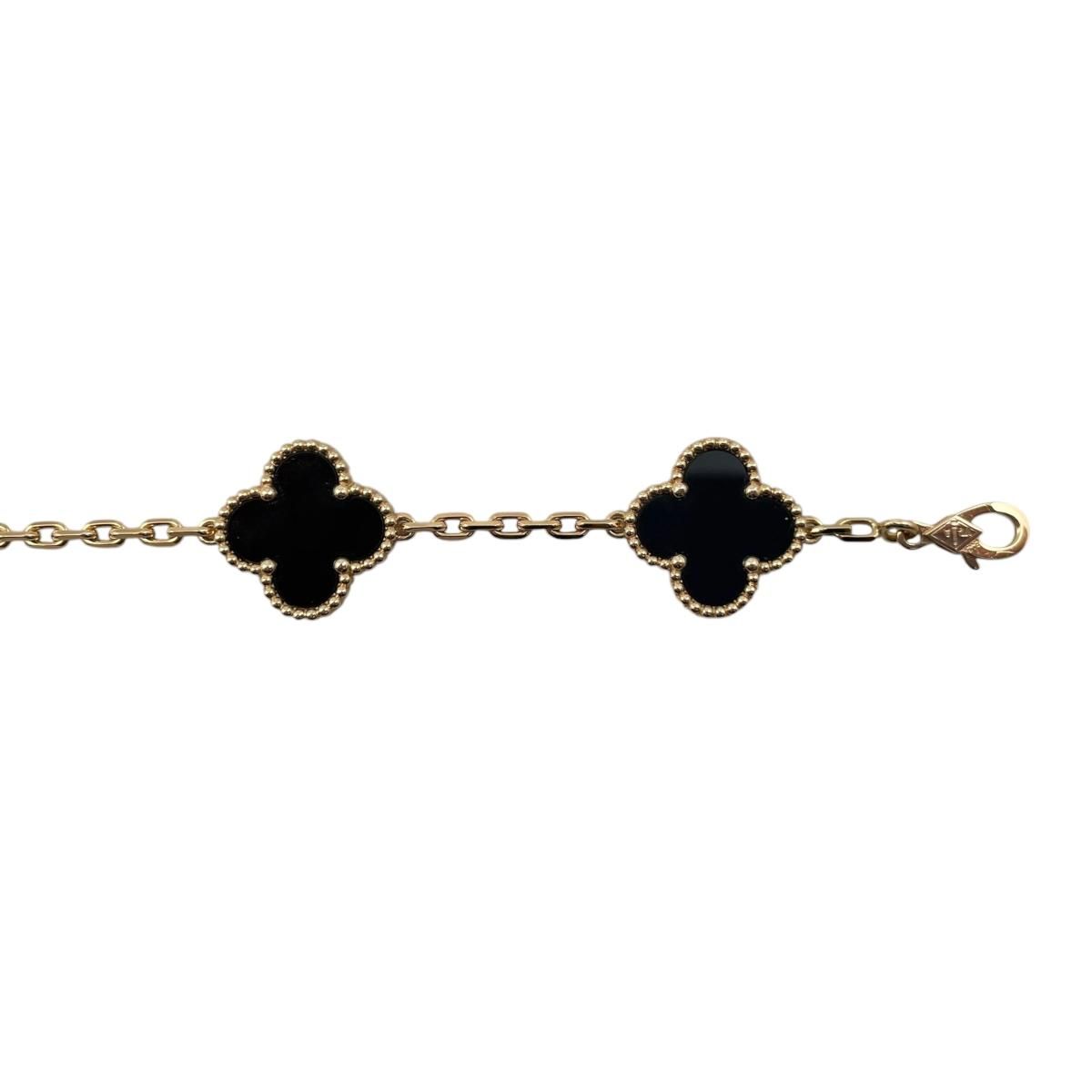Van Cleef & Arpels Bracelet Vintage Alhambra 5 Motifs Yellow Gold Onyx Black — view 4