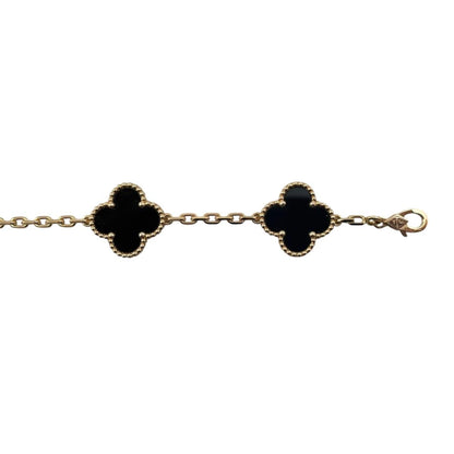 Van Cleef & Arpels Bracelet Vintage Alhambra 5 Motifs Yellow Gold Onyx Black — view 4