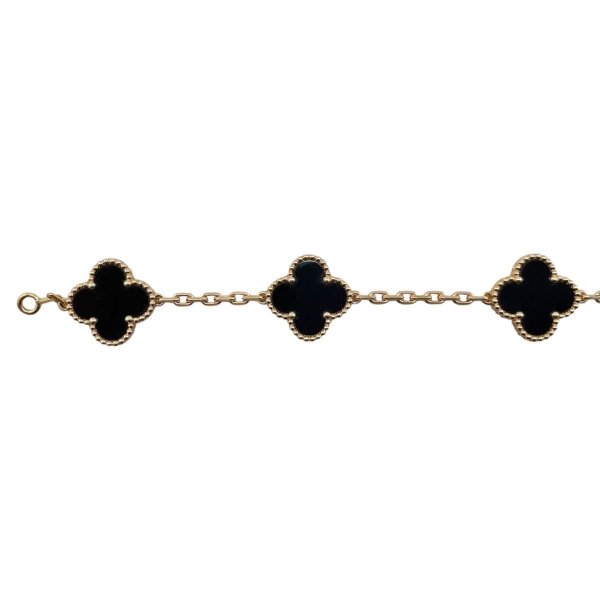 Van Cleef & Arpels Bracelet Vintage Alhambra 5 Motifs Yellow Gold Onyx Black — view 3