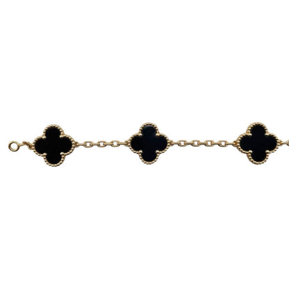 Van Cleef & Arpels Bracelet Vintage Alhambra 5 Motifs Yellow Gold Onyx Black — view 3