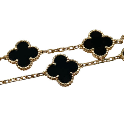 Van Cleef & Arpels Bracelet Vintage Alhambra 5 Motifs Yellow Gold Onyx Black — view 7