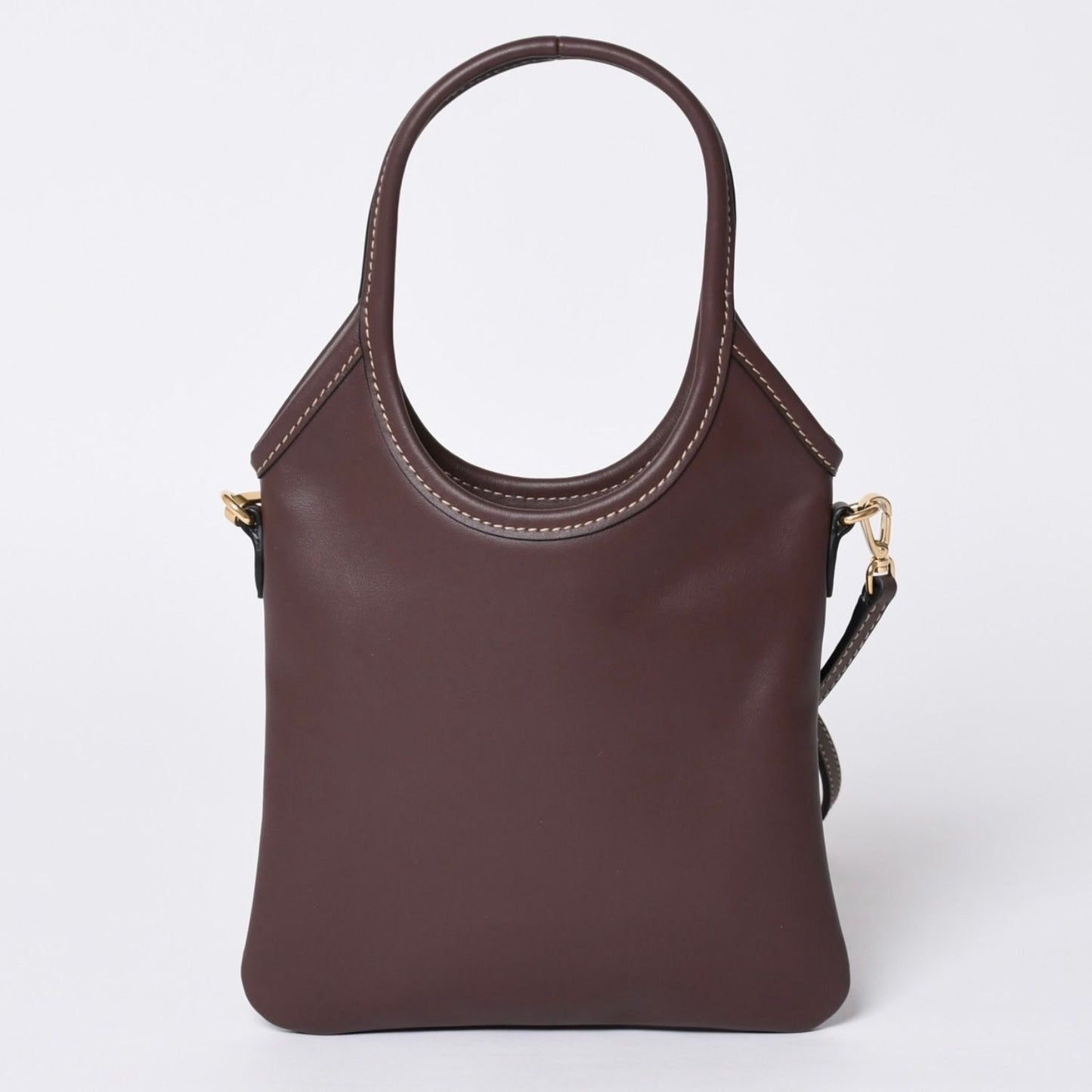 Miu Miu Ivy Mini 2-Way Bag Calfskin Logo Patch Brown Gold — view 2