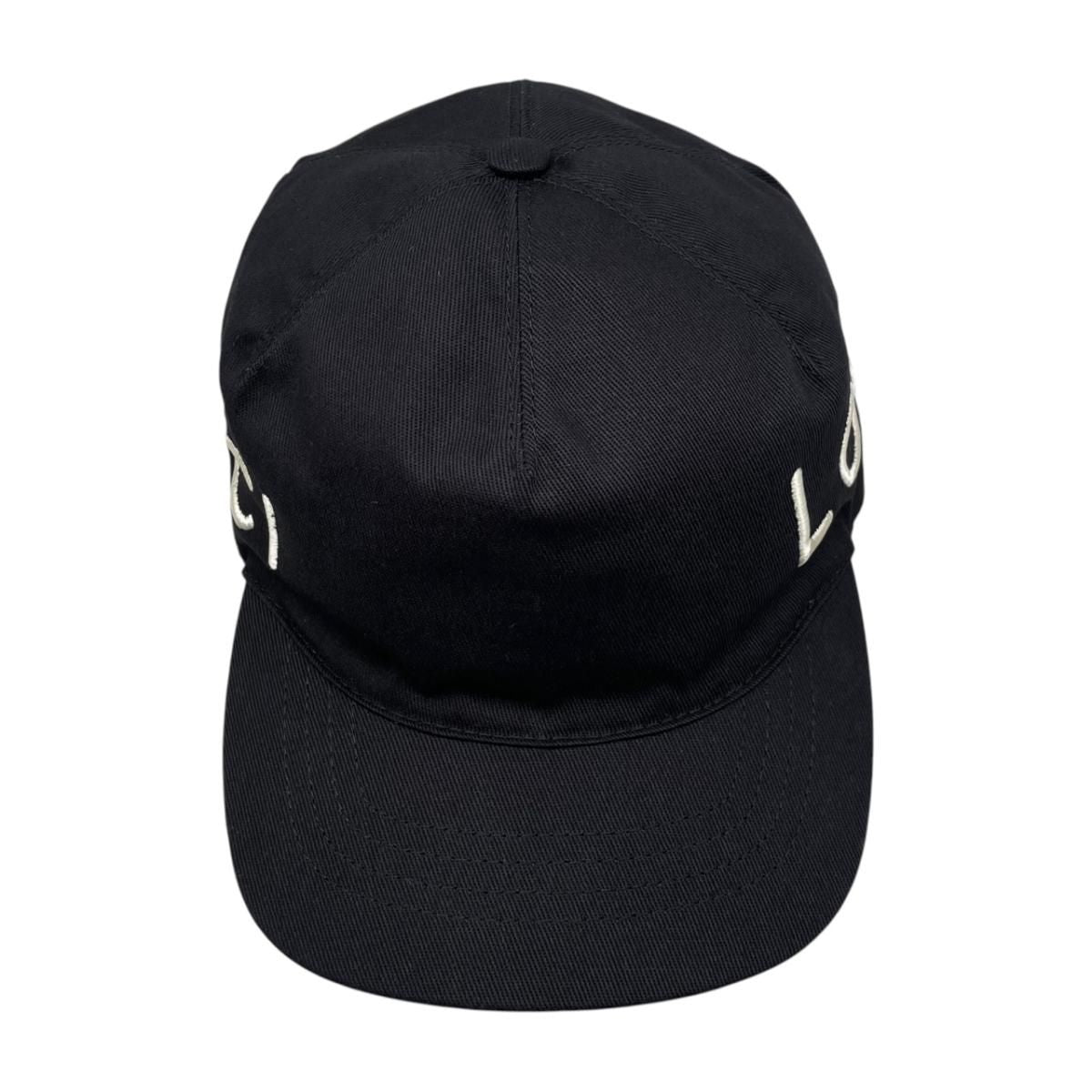 Gucci Hat Embroidery Baseball Cap L Cotton Logo Black White Loved — view 7